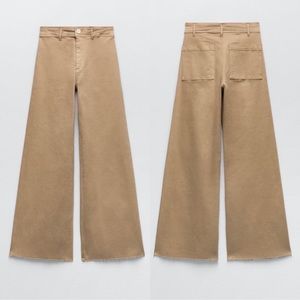 ZARA HIGH-WAISTED ZW MARINE STRAIGHT JEANS